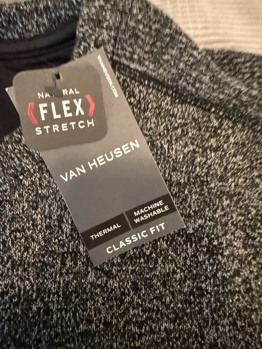 Van Heusen Men’s Thermal Crewneck Sweater – Size Large – Charcoal Heather – NWT - Picture 5 of 8